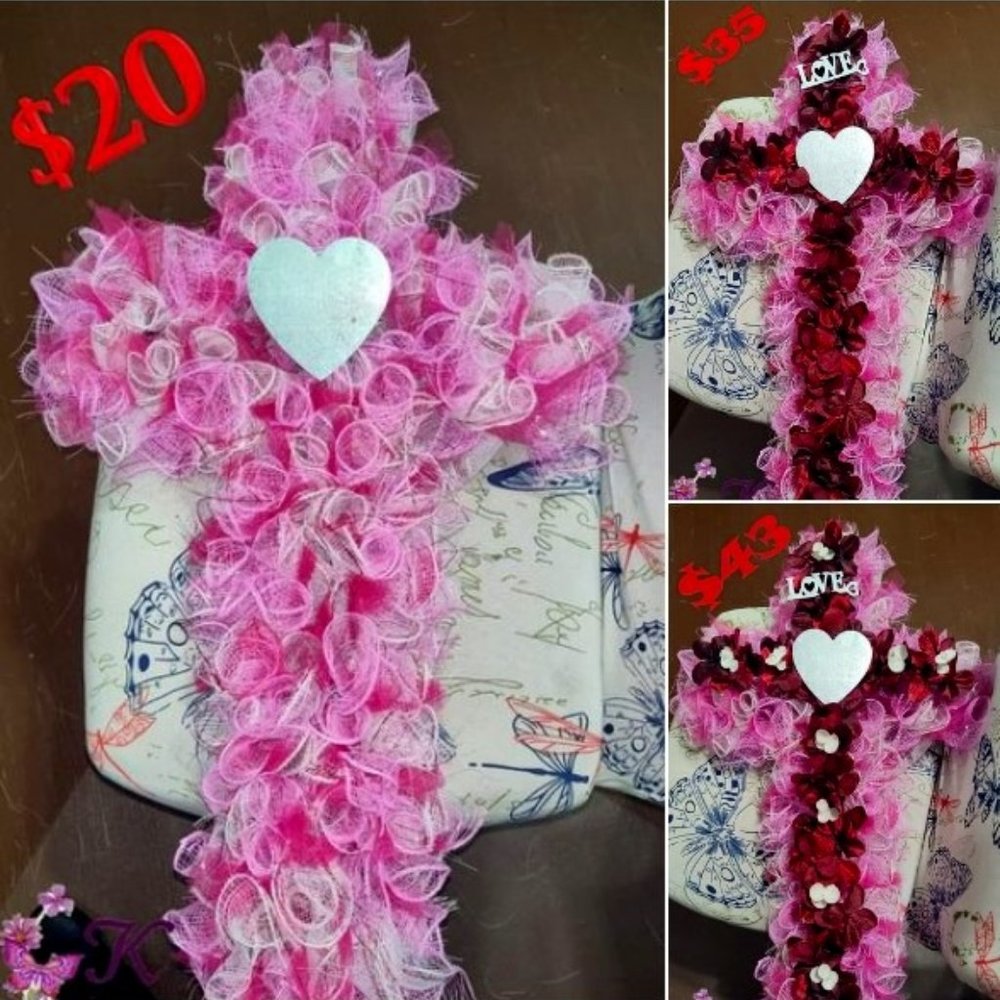 Valentine's Day Cross Wreath 1